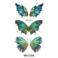 Peacock feather butterfly temporary tattoo sticker for waterproof face makeup and body art. - Painted Style (WS-C256)