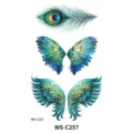 Peacock feather and fantasy butterfly wings temporary face tattoo stickers for party makeup. - Painted Style (WS-C257)