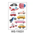 Kids cartoon vehicle temporary tattoo sticker set, cute waterproof fun body art design. - Transportation(WS-YX031)