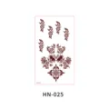 Brown red henna tattoo sticker floral hand back waterproof lace temporary body art design - Henna Floral Lace Style (HN—025)