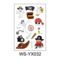 Kids cartoon pirate temporary tattoo sticker, cute waterproof body art variant WS-Y032. - Pirate(WS-YX032)
