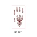 Brown henna temporary tattoo sticker for hand, waterproof floral lace art design. - Henna Floral Lace Style (HN—027)