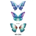 Waterproof butterfly peacock feather temporary tattoo face sticker for party makeup decoration - Painted Style (WS-C261)