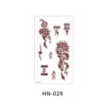 Waterproof temporary henna tattoo sticker sheet with brown red floral paisley lace design for hands. - Henna Floral Lace Style (HN—029)