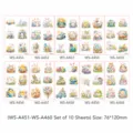 Easter temporary tattoo stickers set 10 sheets bunny egg cute cartoon party DIY festival decor - WS-A451-A460 Set / 10 Sheets Set