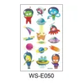 Kids space temporary tattoo sheet glitter alien UFO cartoon waterproof sticker for party favor. - Cartoon Space (WS-E050) / 1 Piece