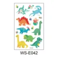 Joli autocollant de tatouage temporaire a paillettes dinosaure pour enfants impermeable. - Dinosaure de Dessin Animé (WS-E042)