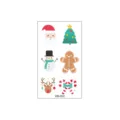 Autocollant de tatouage temporaire de Noël pour enfants, modèle étanche mignon et coloré. - 105*60mm / Style Bonhomme de Pain d'épices et Bonhomme de Neige (WS-022)