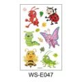 Autocollants de tatouage temporaire à paillettes pour enfants insectes mignons imperméables - Insecte de Dessin Animé (WS-E047)