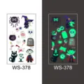 Autocollant de tatouage temporaire lumineux d'Halloween pour enfants étanche modèle WS-378 - Style WS-378 / 105*60mm