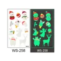 Christmas luminous temporary tattoo stickers, cute cartoon kids party waterproof body art. - WS-258 / 1 Piece