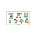 Autocollants de tatouage temporaire de dessin animé de Noël pour enfants, étanches. - 105*60mm / Style Ours de Noël et Animaux (WS-025)