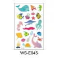 Tatouages temporaires pailletés étanches pour enfants, animaux marins mignons. - Animal Marin de Dessin Animé (WS-E045)