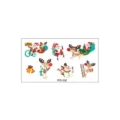 Tatouages temporaires de Noël dessin animé imperméables colorés visage pour enfants - 105*60mm / Style Cloches de Noël et Père Noël (WS-026)