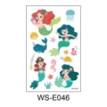 Autocollant de tatouage pailleté pour enfants, ensemble de tatouage sirène étanche et mignon. - Sirène de Dessin Animé (WS-E046)
