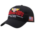 Men Women US 250th Anniversary Baseball Cap Embroidered American Flag Tactical Dad Hat - One Size (58cm Adjustable) / Black