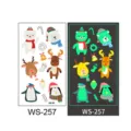Christmas glow-in-the-dark tattoo stickers for kids, cute cartoon animal party supply. - WS-257 / 1 Piece