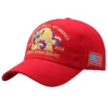 Red US 250th Anniversary Commemorative Baseball Cap with Detailed Eagle and Flag Embroidery - One Size Fits All / Red