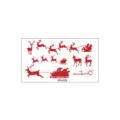 Autocollant de tatouage de Noël étanche renne de dessin animé rouge art corporel festif - 105*60mm / Style de Silhouette de Noël Rouge (WS-029)