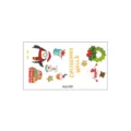 Autocollants de tatouage temporaire de Noël pour enfants, motifs de dessins animés mignons. - 105*60mm / Style Couronne de Noël et Pingouin (WS-030)