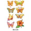 Ensemble de tatouages temporaires papillon coloré pour enfants autocollant imperméable - Style Papillon et Hibiscus (WS-C145)