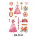 Set de tatouages temporaires pailletés princesse pour enfants imperméable conte de fées. - Style de Princesse de Conte de Fées (WS-C152)