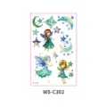 Kids waterproof temporary tattoo sticker cute cartoon fairy stars moon design sheet set - WS-C302