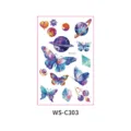 Watercolor butterfly planet temporary tattoo stickers set waterproof kids body art decals. - WS-C303