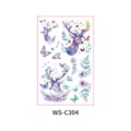 Watercolor deer temporary tattoo stickers waterproof cute floral butterfly body art for kids - WS-C304