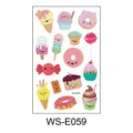 Feuille de tatouage temporaire pailletée de desserts mignons de dessin animé pour enfants. - Dessert de Dessin Animé (WS-E059)