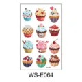 Feuille d'autocollants de tatouage temporaire cupcake mignon étanche, art corporel coloré. - Style Cupcake (WS-E064)
