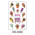 Set d'autocollants de tatouage temporaire de crème glacée de dessin animé pour enfants. - Camion de Glace (WS-E065)