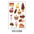 Feuille de tatouage temporaire dessert enfant, design mignon gâteau et crème glacée variante. - Douceurs Mignonnes (WS-E066)