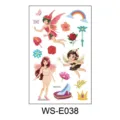 Set d'autocollants de tatouage temporaire pailleté imperméable pour enfants avec fées et magie. - Fée de Dessin Animé (WS—E038)