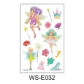 Enfants dessin animé fée paillettes autocollant tatouage temporaire imperméable mignon - Style Fée Clochette (WS—E032)