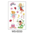 Feuille de tatouage temporaire paillettes enfant dessin animé fée château étanche autocollant - Château des Fées (WS—E033)