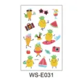 Jolis tatouages temporaires pailletés d'été pour enfants, autocollants imperméables mignons. - Ananas d'Été et Lunettes de Soleil (WS-E031)