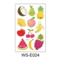 Set de tatouages temporaires scintillants pour enfants avec de mignons fruits de dessin animé. - Fruits Colorés en Dessins Animés (WS-E024)