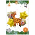 Jungle safari animal foil balloons set 5pcs birthday party decoration cute balloons - Large Animal Giraffe / Five-Piece Set