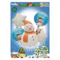 Kerstfeest decoratie cartoon sneeuwman aluminium folie ballon set feestartikelen - Matte Sneeuwpop / 5-delige set