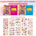 Kids cute dessert tattoo sticker blind box set, party gift and reward waterproof stickers. - Glitter Dessert Shop Style (WS-E058-E067)