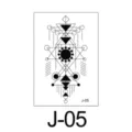 Minimalistische geometrische tijdelijke tatoeage sticker met zwart lijnenontwerp. - Abstracte Geometrische Lijnen (J-05) / 60*105mm