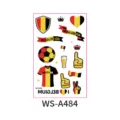 Belgium World Cup temporary tattoo sticker sheet, fan sports body art decoration decal. - New Belgium Style (WS-A484) / 120*76mm