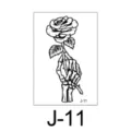 Tijdelijke tatoeage sticker zwarte skelet hand roos design waterdichte lichaamskunst decor - Skelet Hand die Roos Vasthoudt Stijl (J-11) / 60*105mm