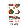 Portugal flag temporary tattoo sticker set for soccer fans, waterproof body art face decals. - New Portugal Style (WS-A492) / 120*76mm