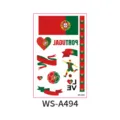 Portugal flag temporary tattoo sticker for World Cup fans sport event face body art design - New Portugal Style (WS-A494) / 120*76mm