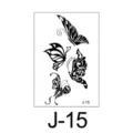 Vlinder tijdelijke tattoo sticker vel, minimalistisch zwart lijnkunst design model J-15. - Set van Vier Vlinders Stijl (J-15) / 60*105mm
