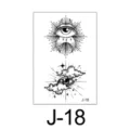 Minimalistische zwart-witte tijdelijke tattoo-stickerplaat met mystiek oog en wolken - Mystiek Oog met Ster en Maan Stijl (J-18) / 60*105mm