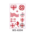 Red football temporary tattoo sticker for World Cup fans, sport event face decoration. - New England Style (WS-A504) / 120*76mm