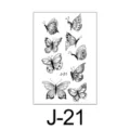 Zwarte vlinder tijdelijke tatoeage sticker vel variant J-21 voor stijlvolle lichaam art. - Vlinderpatroon (J-21) / 60*105mm